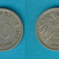 Kaiserreich 10 Pfennig 1907 A