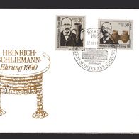 DDR 1990 100. Todestag von Heinrich Schliemann MiNr. 3364 - 3365 FDC gestempelt -1-