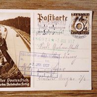 Postkarte Deutsches Reich Erster Spatenstich gest. 06.01.1937 in München .