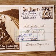 Postkarte Deutsches Reich Erster Spatenstich gest. 12.03.1937 in München