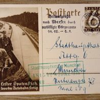 Postkarte Deutsches Reich Erster Spatenstich gest. 28.12.1936 in München
