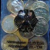 BRD Deutschland 10,23 Euro 2002 F Kursmünzen 20 DM Starterkit 1 Cent - 2 Euro