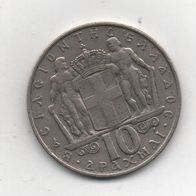 Münze Griechenland 10 Drachmen 1968.