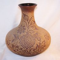 Walter Gerhards / Ransbach-Baumbach Lava Keramik Vase - " Löwenzahn " - 60er * **