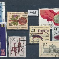 3425 - DDR Briefmarken Michel Nr.2582,2619,2634,2639,2640,2641,2643,2645 gest 1981