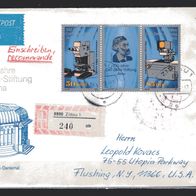 DDR 1989 100 Jahre Carl-Zeiss-Stiftung, Jena W Zd 802 Brief gelaufen -1-