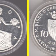 1998 Andorra Europa mit Blumenkorb 10 Diners Euro Probe