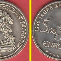 1998 BRD 1250 Jahre Ansbach 5 Euro Probe Markgräfin Christiane Charlotte