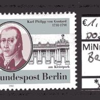 Berlin 1981 250. Geburtstag von Karl Philipp von Gontard MiNr. 639 postfrisch