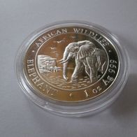 Somalia Elefant 2010, 1 oz 999 Silber, 100 Shillings, gekapselt