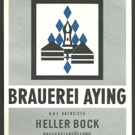 ALT ! Bieretikett "Heller Bock" Brauerei Aying Lkr. München Bayern