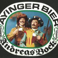 ALT ! Bieretikett "Ayinger Bier : Andreas Bock" Brauerei Aying Lkr. München Bayern