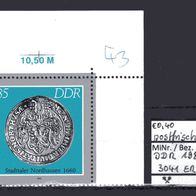 DDR 1986 Historische Münzen: Städtetaler MiNr. 3041 postfrisch Eckrand oben rechts