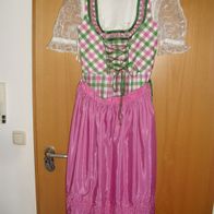 Lekra Dirndl Trachten Kleid + Schürze pink grün Karo Gr. 38 Oktoberfest Kirchweih