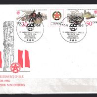 DDR 1986 Arbeiterfestspiele der DDR, Bezirk Magdeburg W Zd 677 FDC gestempelt
