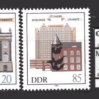 DDR 1985 175 Jahre Humboldt-Universität, 275 Jahre Charité MiNr. 2980 - 2981 postfr.