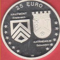 1998 BRD Euro-Wochen Halver 25 Euro Probe Silber Polierte Platte