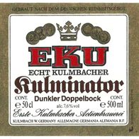 ALT ! Bieretikett "Kulminator Doppelbock" Erste Kulmbacher Actienbrauerei Bayern