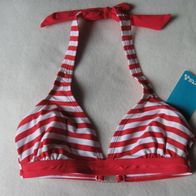 Bikini Oberteil BH 34 XS pink/ weiß NEU " Sports " Damen Frauen Sommer Badebekleidung