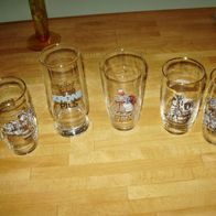 Biergläser klein verschiedene 5 Teile