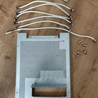 Lochblech Montageplatte mit Erdungsanschluss Ca. 29 x 39,5 cm + versch. Kabel