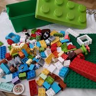 LEGO DUPLO - Zoo Tiere - Platten groß und klein in Box Kiste