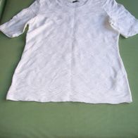 Gerry Weber T-Shirt Weiß Gr. 40 Reliefmuster 100% Baumwolle L=69cm