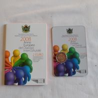 2 Euro San Marino 2008 Coin Card Europäisches Jahr der Interkulturalität