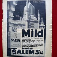 SALEM Zigaretten - Grosse Original Anzeige um 1936 - Reklame Werbung
