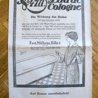 4711 EAU DE Cologne PARFÜM - Original Reklame Werbung Berlin 1912 - Köln