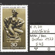 Berlin 1977 100. Geburtstag von Georg Kolbe MiNr. 543 postfrisch