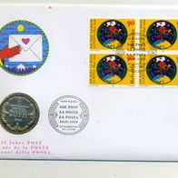 Numisbrief Post mit 20 Franken 1999 Post