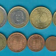 Spanien 2001 Kursmünzsatz 1 Cent bis 2, - Euro kompl.