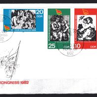 DDR 1982 Kongress des FDGB, Berlin: Gemälde MiNr. 2699 - 2701 FDC gestempelt