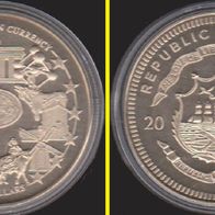 2002 Liberia Neue Europa Währung 5 Dollars Kupfer/ Nickel Stempelglanz