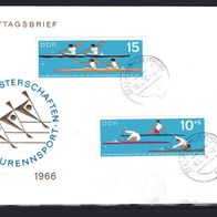 DDR 1966 Weltmeisterschaften im Kanurennsport MiNr. 1202 - 1203 FDC Zella-Mehlis