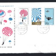 DDR 1966 Weltmeisterschaften im Fallschirmspringen MiNr. 1193 - 1195 FDC Zella-Mehlis