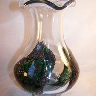 Massive Zwiesel Glas-Vase, Design - Heinrich Löffelhard 70er Jahre, Abrissglas