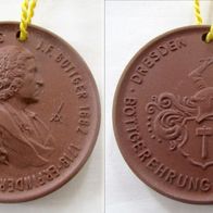 Meissner Porzellan Medaille / Böttger Steinzeug Meissner Schwerter * Böttgerehrung