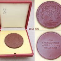 Meissner Porzellan Medaille / Böttger Steinzeug * Industriewerke Karl-Marx-Stadt *