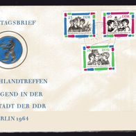 DDR 1964 Deutschlandtreffen der Jugend, Berlin MiNr. 1022 - 1024 FDC Zella-Mehlis