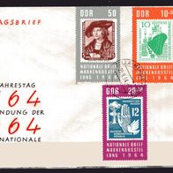 DDR 1964 Nationale Briefmarkenausstellung, Berlin MiNr. 1056 - 1058 FDC Zella-Mehlis