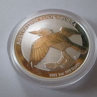 Australien Kookaburra 2011, 1 oz 999 Silber, 1 Dollar, Originalkapsel