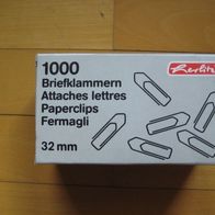 Herlitz 1000 Briefklammern 32 mm Büroklammern Paperclips Fermagli attaches lettres