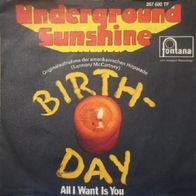 Underground Sunshine - Birthday / All I Want Is You - 7"- Fontana 267 600 TF (D) 1969