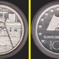 2003 BRD Industrielandschaft Ruhrgebiet 10 Euro Polierte Platte