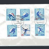 DDR 1968 Olympische Winterspiele, Grenoble MiNr. 1335 - 1340 FDC Zella-Mehlis