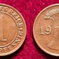 1513(12) 1 Reichspfennig (Weimarer Rep.) 1933/ A in vz von * * * Berlin-coins * * *