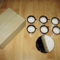 Kaffee Set braun 6 Gedecke