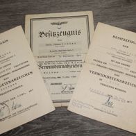 Originales 3er Urkundengruppe Gerf. 8./ schw. Werferregiment 1